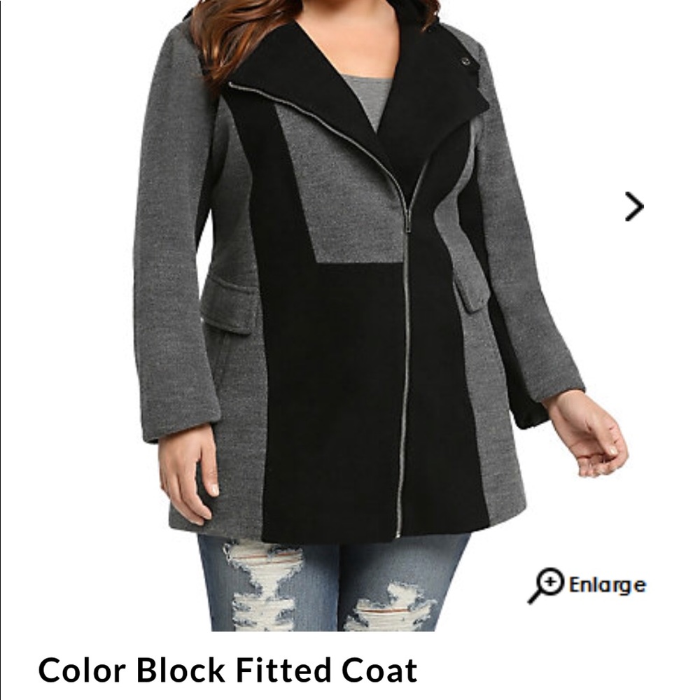 Torrid Color Block Fitted Coat Size 5